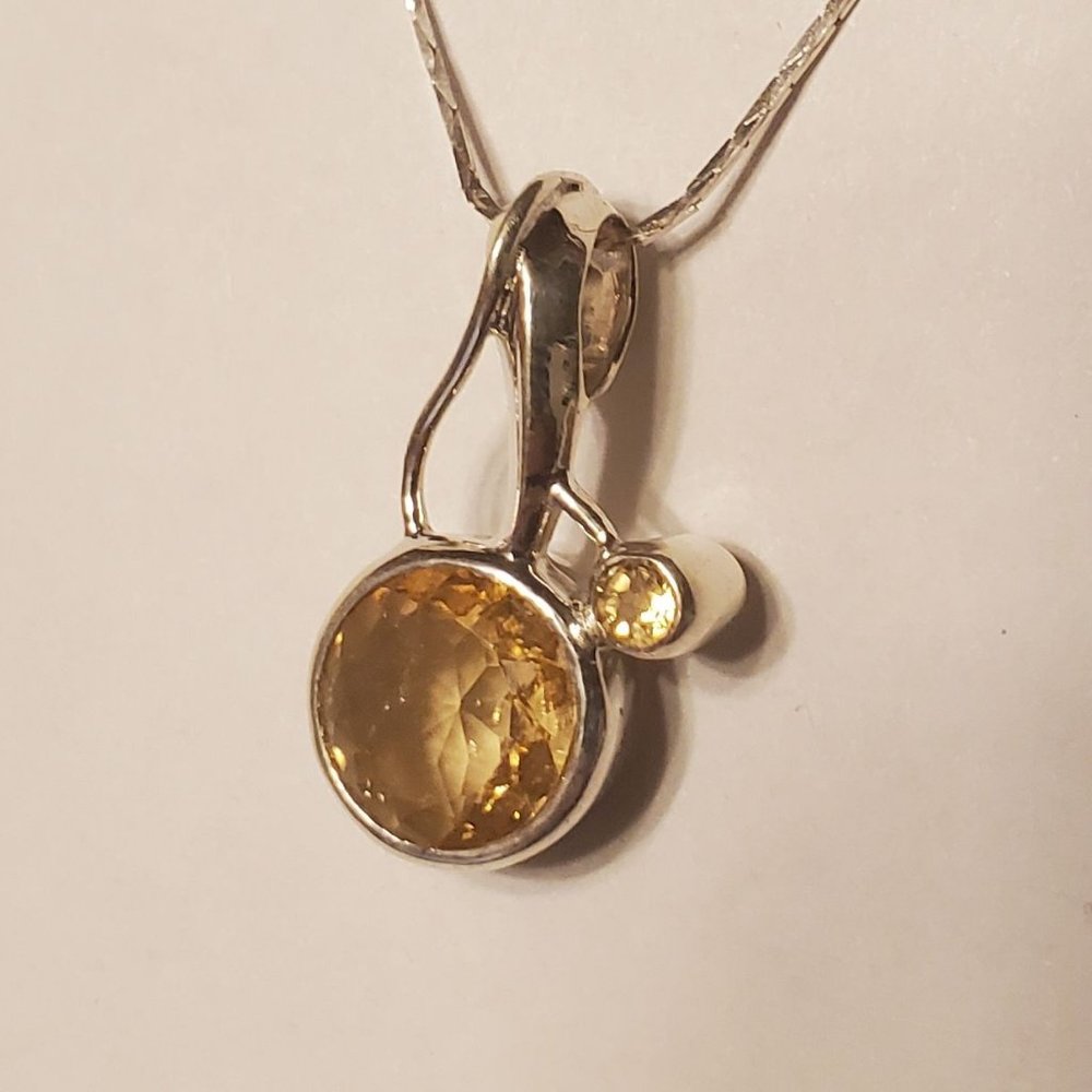 CITRIN   STERLING  SILVER  PENDANT